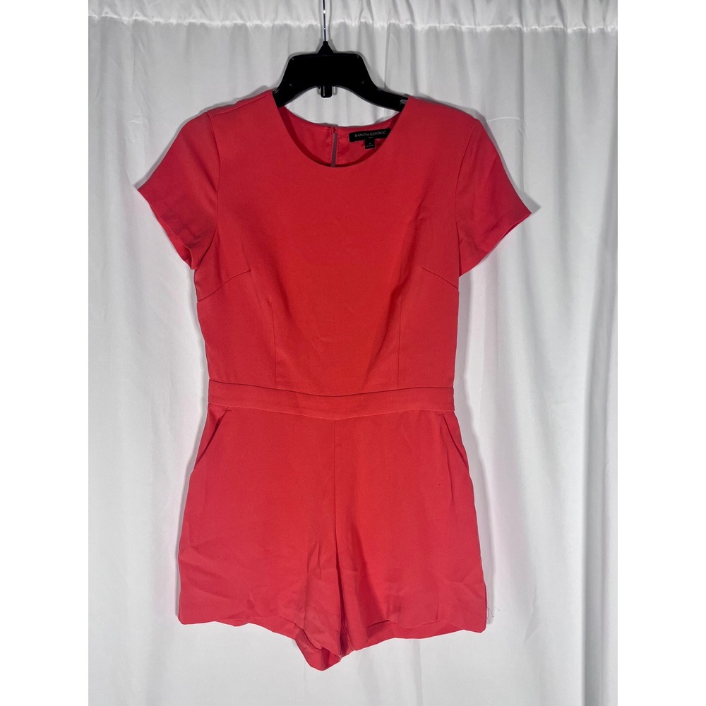 Banana Republic Salmon Coral Classic‎ Short Sleeve Romper Size 4